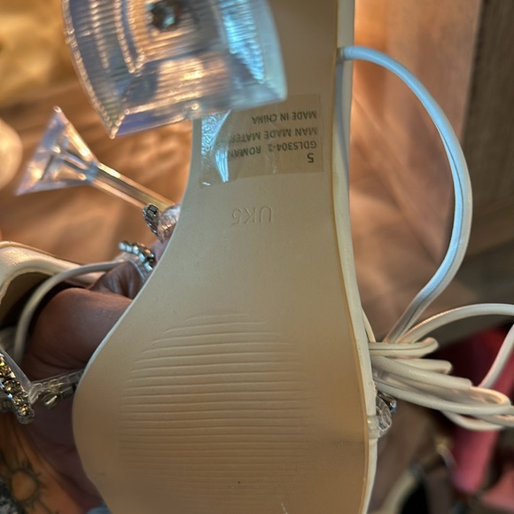 White bling ego tie up heels - Picture 10 of 11